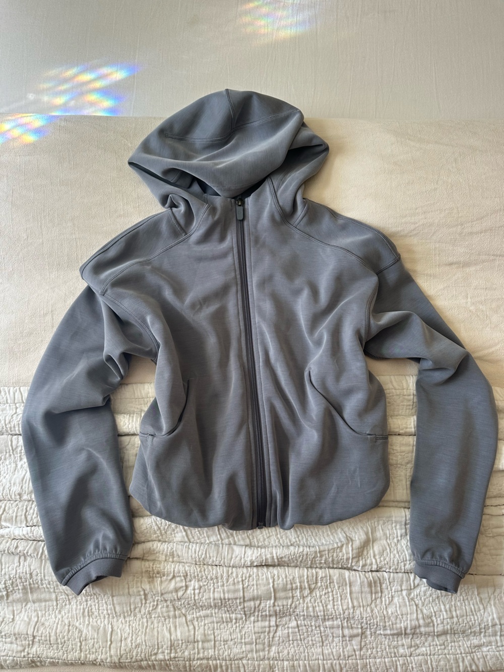 lululemon Slate Gray Full-Zip Bomber Hoodie